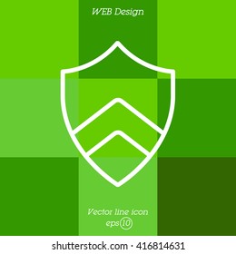 Web line icon. Shield.
