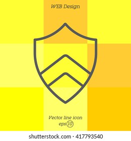 Web line icon. Shield.