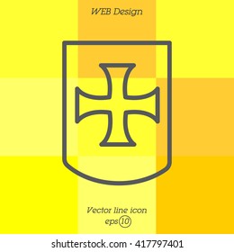 Web line icon. Shield.