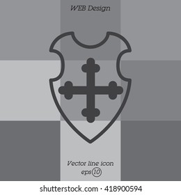 Web line icon. Shield.