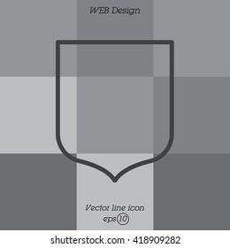 Web line icon. Shield.