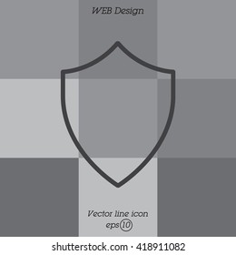 Web line icon. Shield.