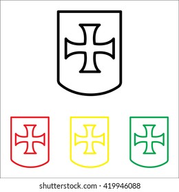 Web line icon. Shield.