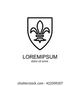 Web line icon. Shield.