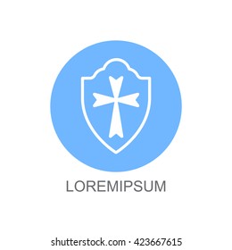 Web line icon. Shield.