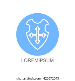 Web line icon. Shield.