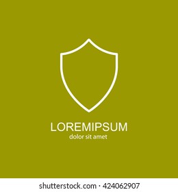 Web line icon. Shield.