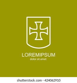 Web line icon. Shield.