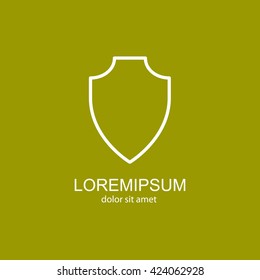Web line icon. Shield.