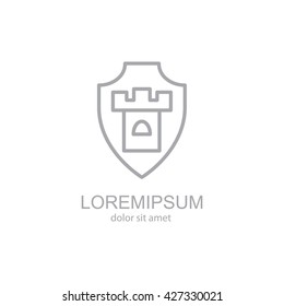 Web line icon. Shield.