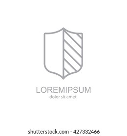 Web line icon. Shield.