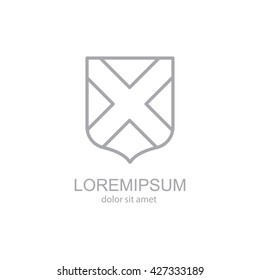 Web line icon. Shield.