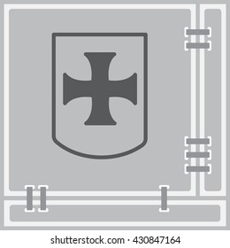 Web line icon. Shield.