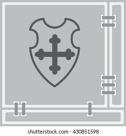 Web line icon. Shield.