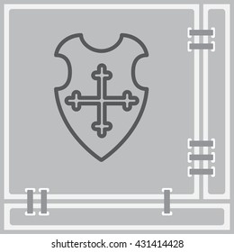 Web line icon. Shield.