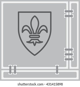 Web line icon. Shield.