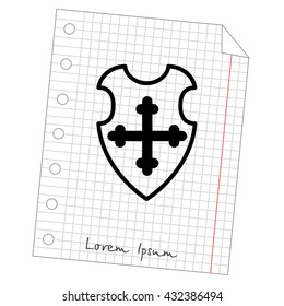 Web line icon. Shield.