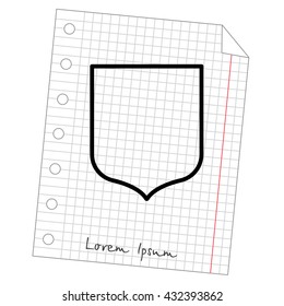 Web line icon. Shield.