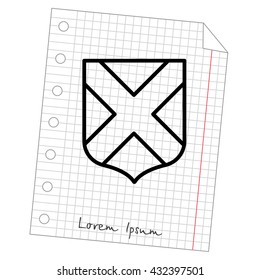 Web line icon. Shield.