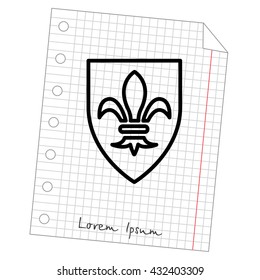 Web line icon. Shield.