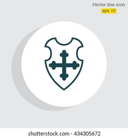 Web line icon. Shield.