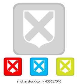 Web line icon. Shield.