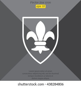 Web line icon. Shield.