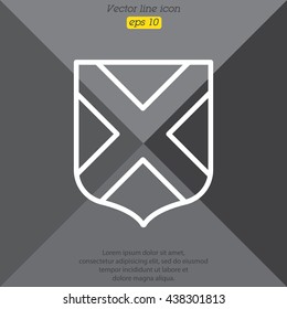 Web line icon. Shield.