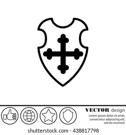 Web line icon. Shield.