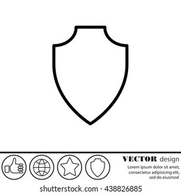 Web line icon. Shield.