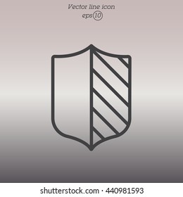 Web line icon. Shield.