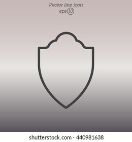 Web line icon. Shield.