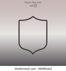 Web line icon. Shield.