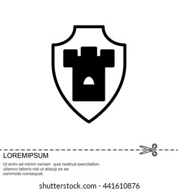 Web line icon. Shield.