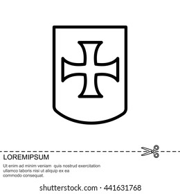 Web line icon. Shield.