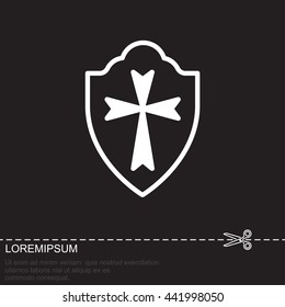 Web line icon. Shield.