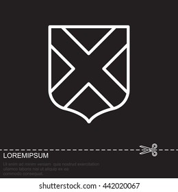 Web line icon. Shield.