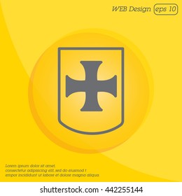 Web line icon. Shield.