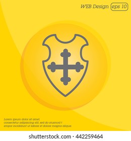 Web line icon. Shield.