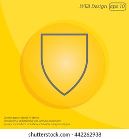Web line icon. Shield.
