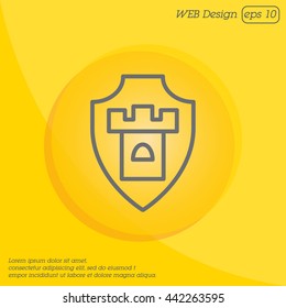 Web line icon. Shield.
