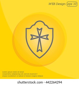 Web line icon. Shield.
