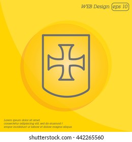 Web line icon. Shield.