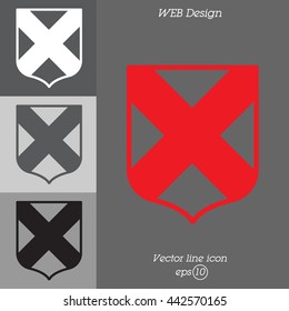 Web line icon. Shield.