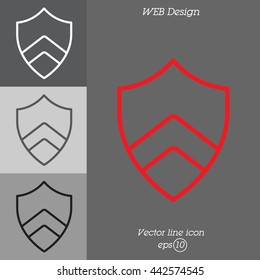 Web line icon. Shield.