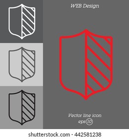 Web line icon. Shield.