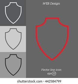 Web line icon. Shield.