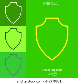 Web line icon. Shield.
