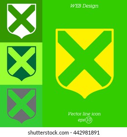 Web line icon. Shield.