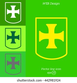 Web line icon. Shield.